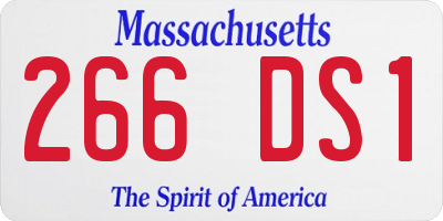MA license plate 266DS1