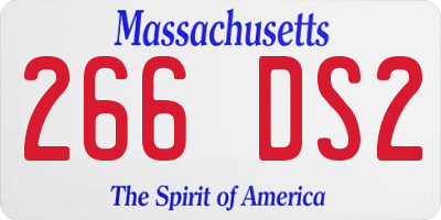MA license plate 266DS2