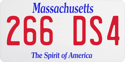 MA license plate 266DS4