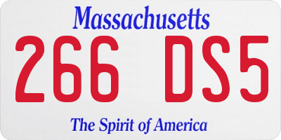 MA license plate 266DS5