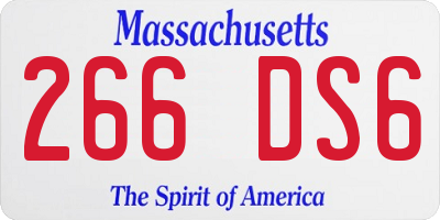 MA license plate 266DS6