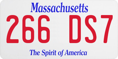 MA license plate 266DS7