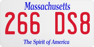 MA license plate 266DS8