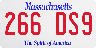 MA license plate 266DS9