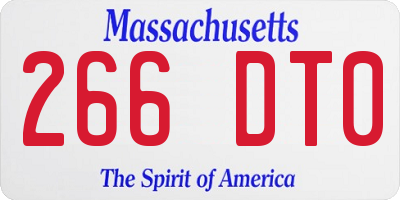 MA license plate 266DT0