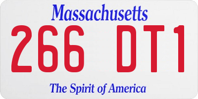 MA license plate 266DT1