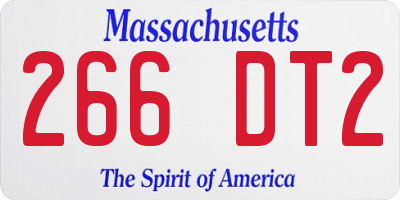 MA license plate 266DT2