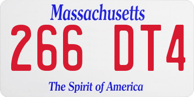 MA license plate 266DT4