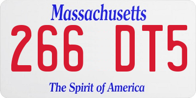 MA license plate 266DT5
