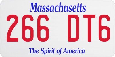 MA license plate 266DT6