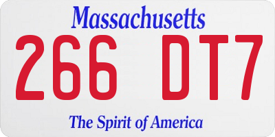 MA license plate 266DT7
