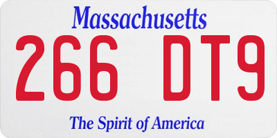 MA license plate 266DT9
