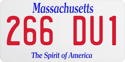MA license plate 266DU1