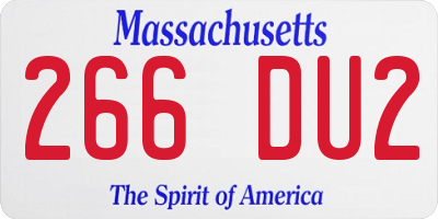 MA license plate 266DU2