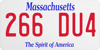 MA license plate 266DU4