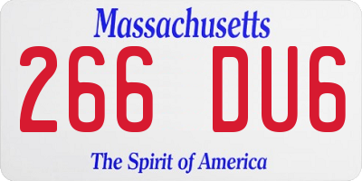 MA license plate 266DU6