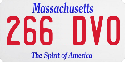 MA license plate 266DV0
