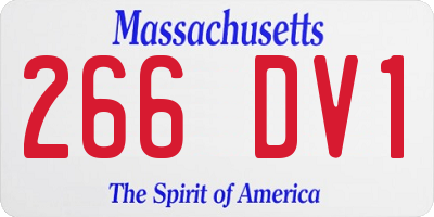 MA license plate 266DV1