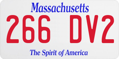 MA license plate 266DV2