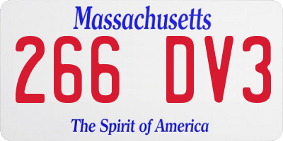 MA license plate 266DV3
