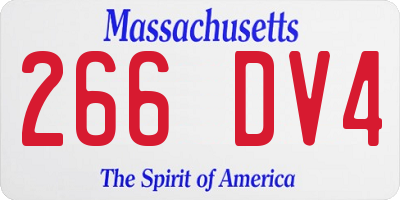 MA license plate 266DV4