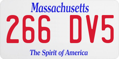 MA license plate 266DV5