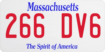MA license plate 266DV6