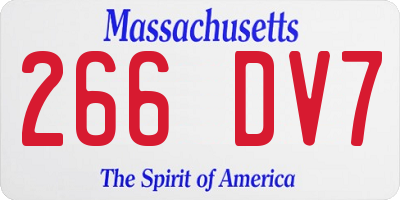 MA license plate 266DV7