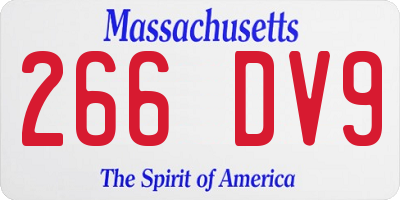 MA license plate 266DV9