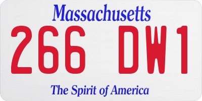 MA license plate 266DW1