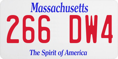 MA license plate 266DW4