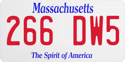 MA license plate 266DW5