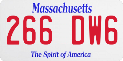 MA license plate 266DW6