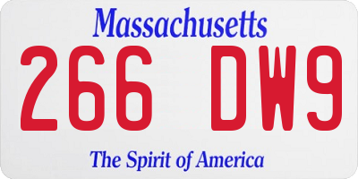 MA license plate 266DW9
