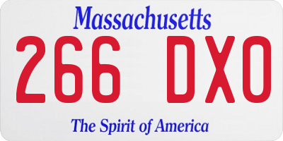 MA license plate 266DX0