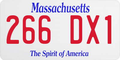 MA license plate 266DX1