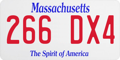 MA license plate 266DX4