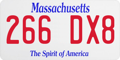 MA license plate 266DX8