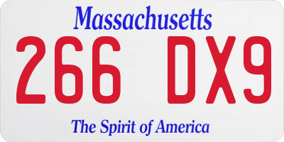 MA license plate 266DX9