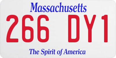 MA license plate 266DY1