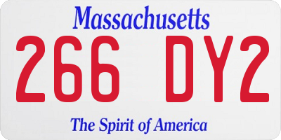 MA license plate 266DY2