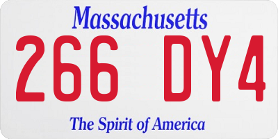 MA license plate 266DY4