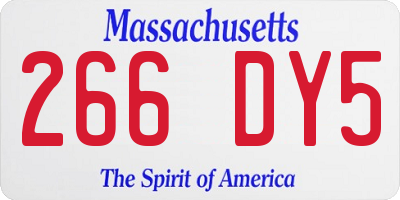 MA license plate 266DY5
