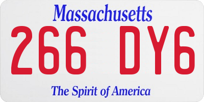 MA license plate 266DY6