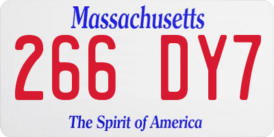 MA license plate 266DY7