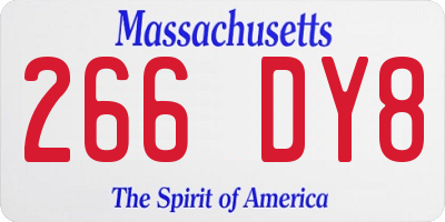 MA license plate 266DY8