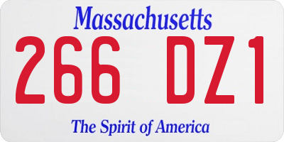 MA license plate 266DZ1
