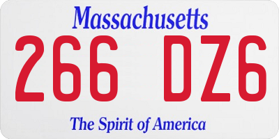 MA license plate 266DZ6