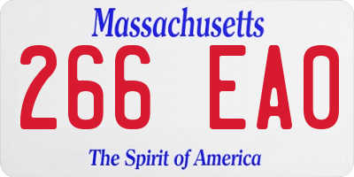 MA license plate 266EA0