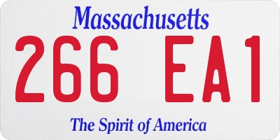 MA license plate 266EA1